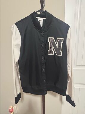 Nike Women's Black & White Varsity Jacket